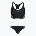 Strój kąpielowy dwuczęściowy damski Speedo Placement Raceback 2pc anthracite/clover