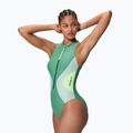 Strój pływacki jednoczęściowy damski Speedo Ocean Flex Zip fortune green/pale clover 3