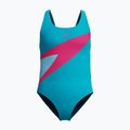 Strój pływacki jednoczęściowy dziecięcy Speedo Hyperboom Butterfly Back mayan blue/margarita pink