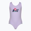 Strój pływacki jednoczęściowy dziecięcy Nike Multi Logo U-Back lilac bloom