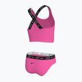 Strój pływacki dwuczęściowy dziecięcy Nike Logo Tape Crossback Midkini hyper pink 2