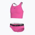 Strój pływacki dwuczęściowy dziecięcy Nike Logo Tape Crossback Midkini hyper pink 3