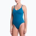 Strój pływacki jednoczęściowy damski Nike Essential V-Neck green abyss
