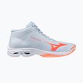 Buty do siatkówki damskie Mizuno Wave Lightning Pro Mid blue finch/lava orange/flamingo coral