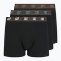 Bokserki męskie CR7 Basic Trunk 3 pary black/brown