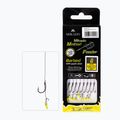 Przypon do methody Mikado HMFB212P 8 szt. z push stopem hak z zadziorem + plecionka brązowy