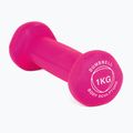 Hantel ogumowany Body Sculpture BW 513 z PVC 1 kg pink