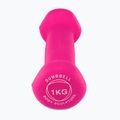 Hantel ogumowany Body Sculpture BW 513 z PVC 1 kg pink 3