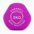 Hantel ogumowany Body Sculpture BW 513 z PVC 2 kg purple 4