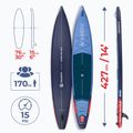 Zestaw deska SUP pompowana AQUASTIC Touring Pro 14'0" ciemny niebieski 24