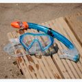 Zestaw do snorkelingu dziecięcy AQUASTIC Shelly maska + fajka + płetwy jasnoniebieski 15