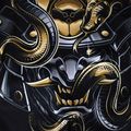 Spodenki treningowe męskie Ground Game MMA Oni Samurai czarne/multi 7