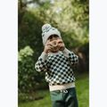 Czapka zimowa dziecięca KID STORY Merino green chessboard 5