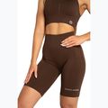 Spodenki bikery treningowe damskie Gym Glamour Push Up 2.0 dark chocolate