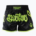 Spodenki treningowe męskie Ground Game Muay Thai Neon czarny/zielony neon