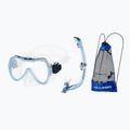 Zestaw do snorkelingu dziecięcy AQUA-SPEED Enzo + Evo maska + fajka + worek jasnoniebieski