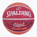 Piłka do koszykówki Spalding Sketch Dribble czerwona/biała rozmiar 7 4