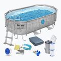 Basen stelażowy Bestway Power Steel Swim Vista Series Oval Pool Set 427x250 cm szary