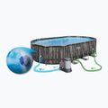 Basen stelażowy Bestway Power Steel Oval Pool Set 610 x 366 cm brązowy 5