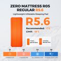 Materac dmuchany Flextail Zero R05 Regular orange 8