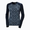 Bluza termoaktywna damska Helly Hansen Lifa Merino Midweight Graphic Crew navy nordic rose aop 5