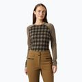 Bluza termoaktywna damska Helly Hansen Lifa Merino Midweight Graphic Crew sepia houndstooth aop