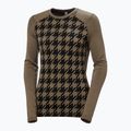 Bluza termoaktywna damska Helly Hansen Lifa Merino Midweight Graphic Crew sepia houndstooth aop 5
