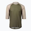 Koszulka rowerowa męska POC MTB Pure 3/4 epidote green/light sandstone beige