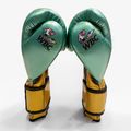 Rękawice bokserskie Cleto Reyes Velcro Sparring metalic green/gold wbc 2