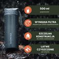 Butelka turystyczna z filtrem Bachgold Selfpress Waterfilter 500 ml czarny 4