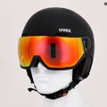 Kask narciarski UVEX Wanted Visor black matt/mirror red smoke 9