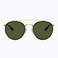 Okulary przeciwsłoneczne Ray-Ban Round Double Bridge arista gold/green g-15 2
