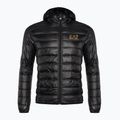 Kurtka męska EA7 Emporio Armani Train Core ID Down Light Hoodie black/gold logo 7