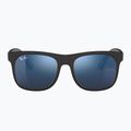 Okulary przeciwsłoneczne dziecięce Ray-Ban Justin matt rubber black/blue mirror 2