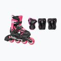 Rolki dla dzieci z ochraniaczami Rollerblade Microblade Combo Jr black/pink