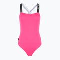 Strój kąpielowy EA7 Emporio Armani Logo Tape One Piece neon pink