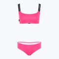 Strój kapielowy dwuczęściowy damski EA7 Emporio Armani Logo Tape Bikini Top neon pink