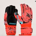 Rękawice bramkarskie dziecięce Reusch Attrakt Silver Roll Finger bright red/future blue/black 9