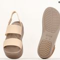 Sandały damskie Crocs Brooklyn Met Low Wedge metal champagne 11