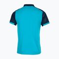 Koszulka polo tenisowa męska Joma Montreal fluorescent turquoise/navy blue 2