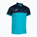 Koszulka polo tenisowa męska Joma Montreal fluorescent turquoise/navy blue 3