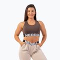 Biustonosz treningowy NEBBIA Medium Impact Cross brown