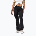 Legginsy treningowe damskie NEBBIA Flow Seamless High Waist Sculpting Flared Black