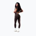 Legginsy treningowe damskie NEBBIA Power dark brown 2