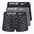 Bokserki męskie Nike Dri-Fit Essential Micro Trunk 3 pary nike logo print/cool grey/black