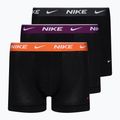 Bokserki męskie Nike Everyday Cotton Stretch Trunk 3 pary black/violet/orange