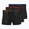 Bokserki męskie Nike Everyday Cotton Stretch Trunk 3 pary black lig crim/des och/deep night logo waistband