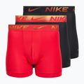 Bokserki męskie Nike Dri-Fit Essential Micro Boxer Brief 3 pary university red/black/black metallic grdient wb