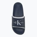 Klapki męskie Calvin Klein YM0YM00361 Slide Rubber Neoprene Monologo navy/oyster mushroom 5