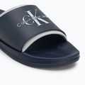 Klapki męskie Calvin Klein YM0YM00361 Slide Rubber Neoprene Monologo navy/oyster mushroom 7